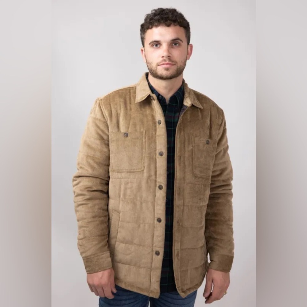 Weatherproof Vintage Men's Corduroy Button-Front Quilted Jacket- Size Medium